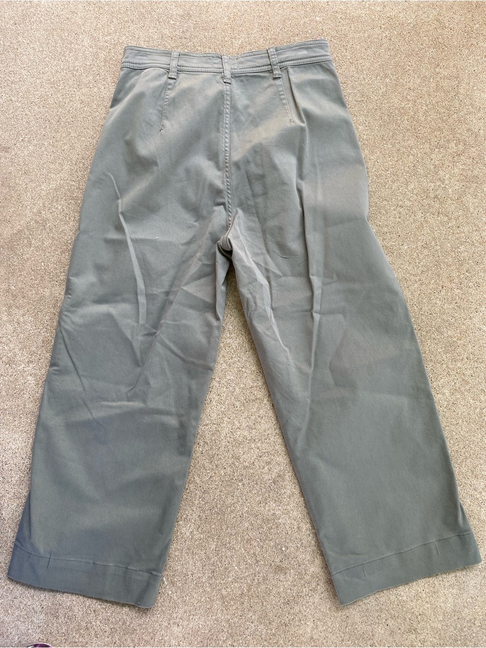 Marine Layer Women's Olive Green Wide-Leg Chinos - Picture 2 of 2